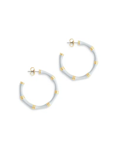 ANABEL ARAM ENAMEL BAMBOO SHAPED HOOP EARRINGS
