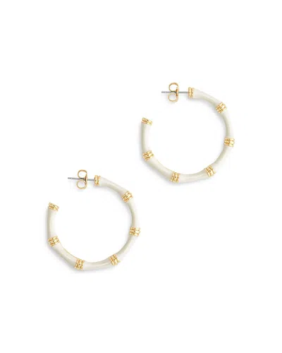 ANABEL ARAM ENAMEL BAMBOO SHAPED HOOP EARRINGS