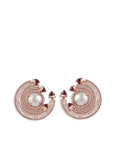 ANANYA 18K ROSE GOLD CHAKRA RUBY AND DIAMONDS EARRINGS
