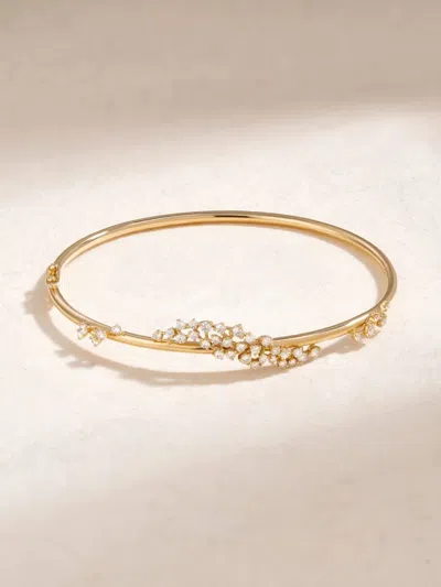 ANANYA 18K YELLOW GOLD SCATTER FLOATING DIAMONDS BANGLE