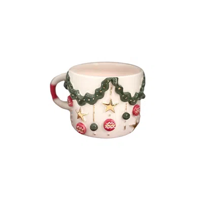 ANATOLIACRAFT GOLD CHRISTMAS SEASON HANDMADE CERAMIC MUG