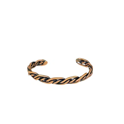 ANATOLIACRAFT MEN'S NEUTRALS HANDMADE COPPER BRAIDED CUFF BRACELET