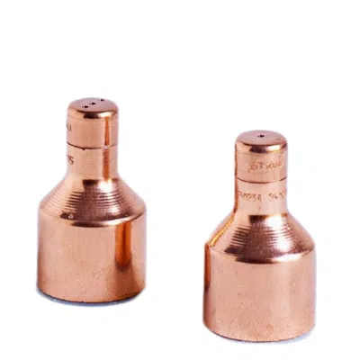 ANATOLIACRAFT NEUTRALS HANDCRAFTED SOLID COPPER SALT AND PEPPER SHAKER SET