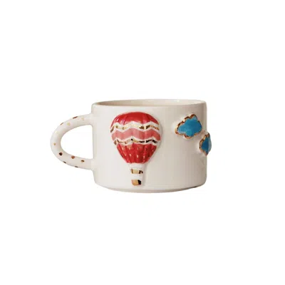 ANATOLIACRAFT RED / WHITE RED AIR BALLOON HANDMADE CERAMIC MUG