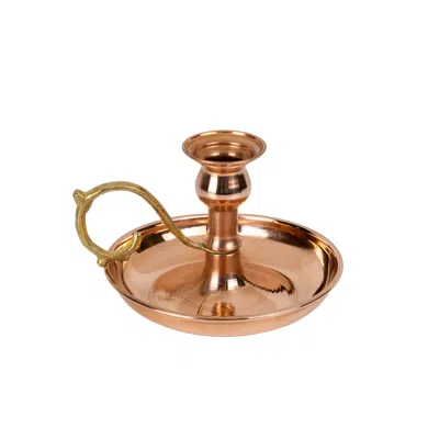 ANATOLIACRAFT ROSE GOLD SHINY COPPER CANDLE HOLDER