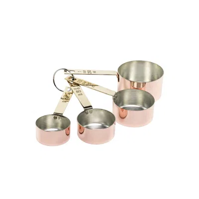 ANATOLIACRAFT ROSE GOLD SET OF FOUR HANDMADE SOLID COPPER MEASURING CUPS