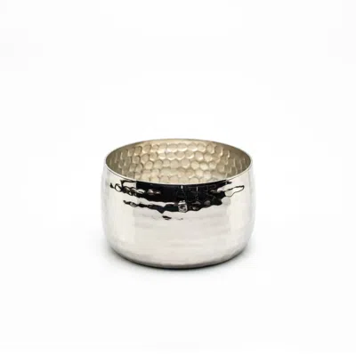 ANATOLIACRAFT SILVER SOLID COPPER SNACK BOWL , CHROME FINISH