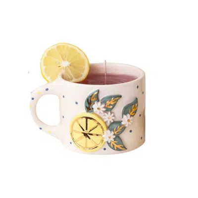 ANATOLIACRAFT YELLOW LEMON BLOSSOM HANDMADE CERAMIC MUG