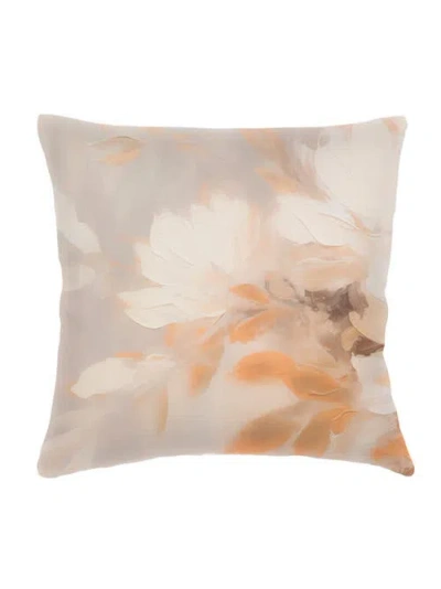 ANAYA ANAYA BRUSHSTROKE FLORAL LINEN PILLOW WITH DOWN ALTERNATIVE INSERT