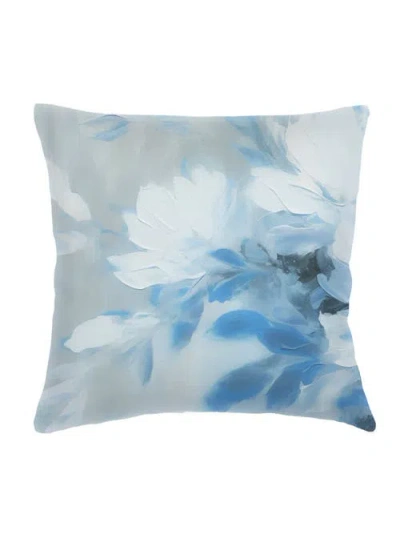 ANAYA ANAYA BRUSHSTROKE FLORAL LINEN PILLOW WITH DOWN ALTERNATIVE INSERT