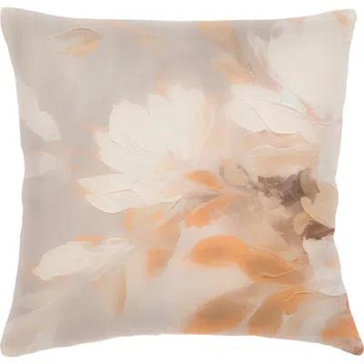 ANAYA ANAYA BRUSHSTROKE FLORAL LINEN PILLOW WITH DOWN INSERT
