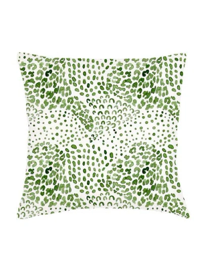 ANAYA ANAYA GREEN CHEETAH VELVET PILLOW WITH DOWN INSERT
