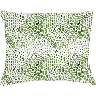 ANAYA ANAYA GREEN CHEETAH VELVET PILLOW WITH DOWN INSERT