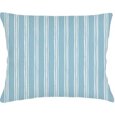 ANAYA ANAYA OCEAN DRIFT BLUE STRIPE LINEN DUTCH EURO PILLOW 28X36 WITH DOWN INSERT