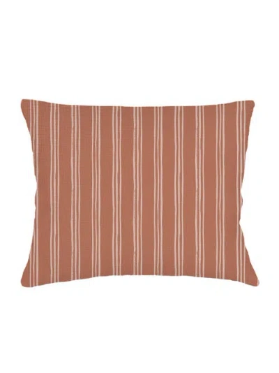 ANAYA ANAYA OCEAN DRIFT BROWN STRIPE LINEN DUTCH EURO PILLOW 28X36 WITH DOWN INSERT