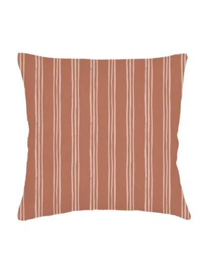 ANAYA ANAYA OCEAN DRIFT BROWN STRIPE LINEN EURO PILLOW 26X26 WITH DOWN INSERT