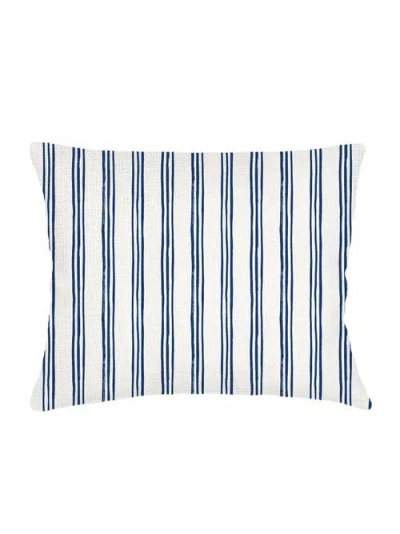 ANAYA ANAYA OCEAN DRIFT NAVY STRIPE LINEN DUTCH EURO PILLOW 28X36 WITH DOWN ALTERNATIVE INSERT