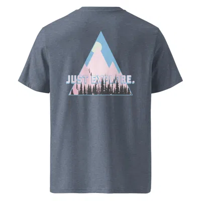 ANCHOR & CREW HEATHER BLUE JUST EXPLORE. SEEKER ORGANIC COTTON T-SHIRT - MEN