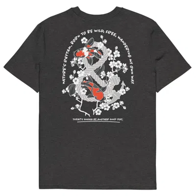 ANCHOR & CREW GREY HEATHER BLACK KOI FISH ANOTHER GOOD DAY ORGANIC COTTON T-SHIRT - WOMEN