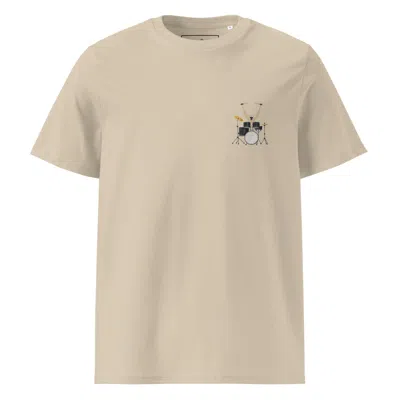 ANCHOR & CREW NEUTRALS DESERT DUST DRUMMER MONKEY ORGANIC COTTON EMBROIDERED T-SHIRT - MEN