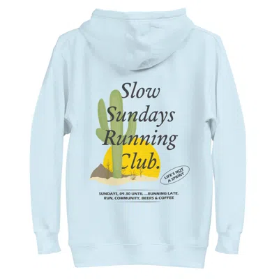 ANCHOR & CREW SKY BLUE CACTUS SLOW SUNDAYS RUNNING CLUB COTTON BLEND HOODIE - MEN