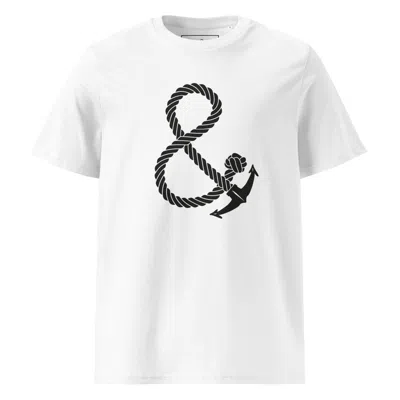 ANCHOR & CREW WHITE OVERSIZED AMPERSAND SIGNATURE ORGANIC COTTON T-SHIRT - MEN