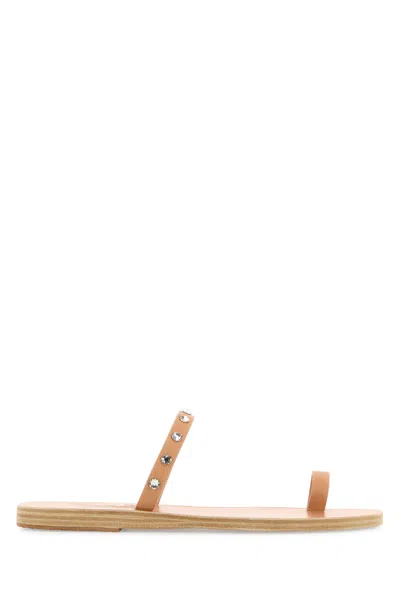 ANCIENT GREEK ANCIENT GREEK SKIN PINK LEATHER AUDREY THONG SLIPPERS