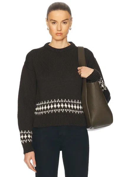 AND-DAUGHTER FAIRISLE BOTTOM CROPPED CREWNECK SWEATER