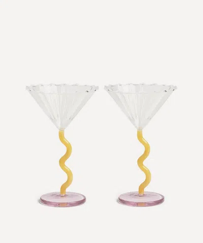 &KLEVERING &KLEVERING CURVE CARAMEL COUPE GLASSES SET OF TWO