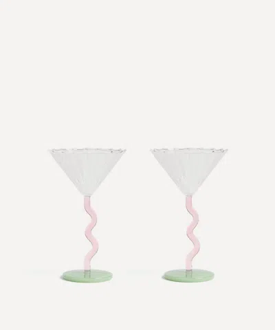 &KLEVERING &KLEVERING CURVE PINK COUPE GLASSES SET OF TWO