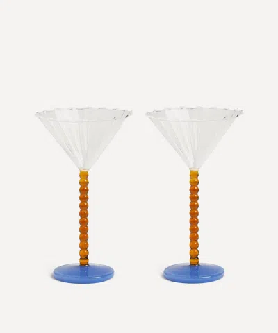 &KLEVERING &KLEVERING PERLE AMBER COUPE GLASSES SET OF TWO