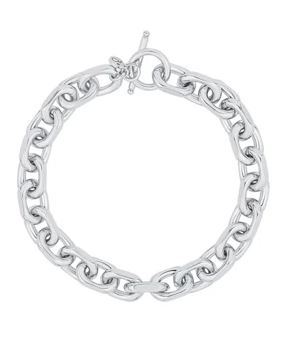 AND NOW THIS SILVER-PLATED OR 18K GOLD-PLATED OVAL CHAIN TOGGLE BRACELET