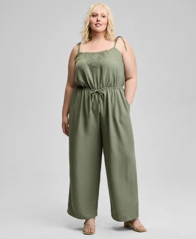 AND NOW THIS TRENDY PLUS SIZE DRAWSTRING-WAIST JUMPSUIT, EXCLUSIVELY AT MACY'S