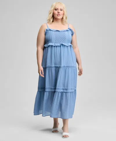 AND NOW THIS TRENDY PLUS SIZE RUFFLE-TRIM MAXI DRESS, EXCLUSIVELY AT MACY'S