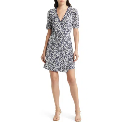 & OTHER STORIES & OTHER STORIES FLORAL PRINT LINEN WRAP MINIDRESS
