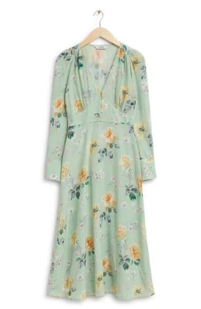 & OTHER STORIES & OTHER STORIES FLORAL PRINT LONG SLEEVE MIDI DRESS