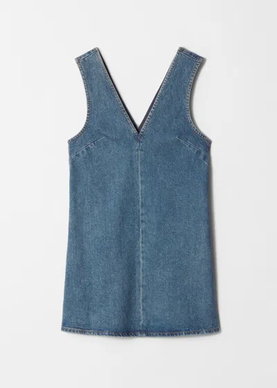 & OTHER STORIES V-NECK DENIM MINI DRESS