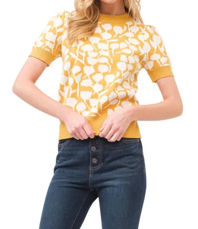 AND THE WHY LOVE YOU SO SHORT SLEEVE SWEATER IN MUSTARD