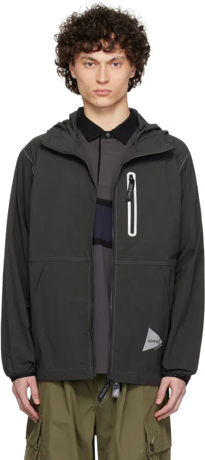 AND WANDER GRAY GRAMICCI EDITION BRUSHED NYLON JACKET