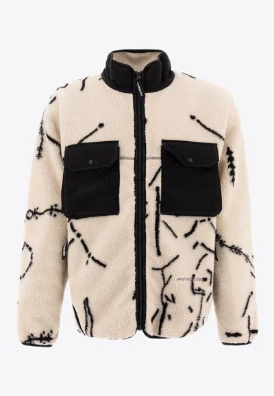 AND WANDER PATTERNED FLEECE ZIP-UP JACKET