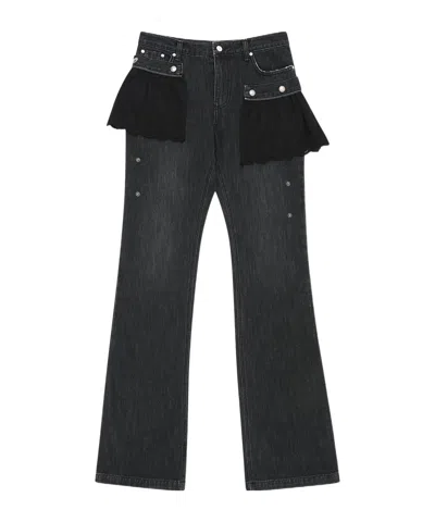 ANDERSSON BELL FLOWER LACE ATTACHED BOOTCUT JEANS