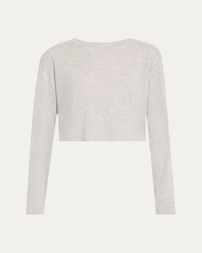 ANDINE MAEVE CROPPED POINTELLE-KNIT T-SHIRT