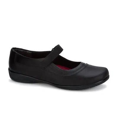 ANDREA WOMEN'S LEATHER MARY JANES SHOES IN BLACK