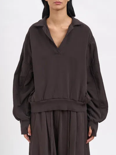 ANDREA YA'AQOV ANDREA YA'AQOV COTTON POLO SWEATSHIRT