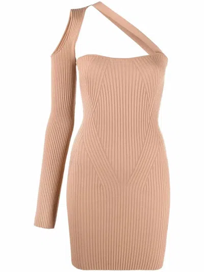 ANDREÄDAMO ANDREĀDAMO RIBBED-KNIT ASYMMETRICAL MONO SHOULDER DRESS CLOTHING