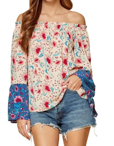 ANDREE BY UNIT GIVE YOU MY ALL BLOUSE IN CREAM MULTI