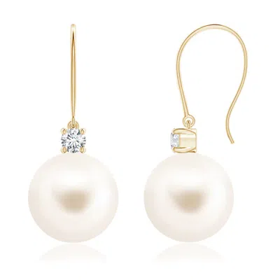 ANGARA ANGARA 10MM FRESHWATER PEARL & DIAMOND FISH HOOK EARRINGS