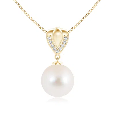 ANGARA ANGARA 10MM FRESHWATER PEARL DROP PENDANT WITH ORNATE BALE