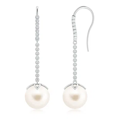 ANGARA ANGARA 10MM FRESHWATER PEARL LONG DANGLE EARRINGS