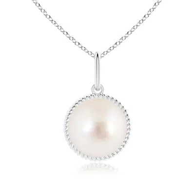 ANGARA ANGARA 10MM SOLITAIRE SOUTH SEA PEARL PENDANT WITH TWISTED ROPE